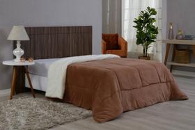 Cobertor De Sherpa Grosso E Quente Avelã Cama Solteiro