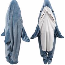 Cobertor de tubarão DDMY Shark Onesie Flannel tamanho M para 140-160 cm