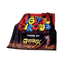 Cobertor Digital Circus Cartoon De Flanela Quente E Confortável Para Sofá, Viagem E Cama, Presente