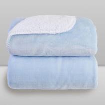 Cobertor Donna Laço Bebê 110x90 cm Microfibra Plush com Sherpa Azul