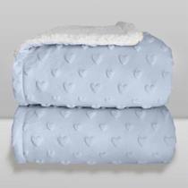 Cobertor Donna Laço Bebê Plush com Sherpa Hearts Azul Bebê Cobertor Donna Laço Bebê Plush com Sherpa Hearts Azul Bebê