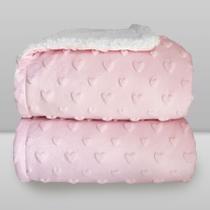 Cobertor Donna Laço Bebê Plush com Sherpa Hearts