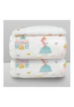 Cobertor Donna Laço Bebê Plush Print com Sherpa Princess