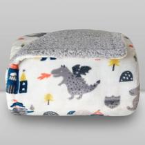 Cobertor Donna Laço Kids Plush Print com Sherpa Knight Cobertor Donna Laço Kids Plush Print com Sherpa Knight
