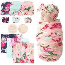 Cobertor DRESHOW BQUBO Floral Swaddle Set 80x80 cm para recém-nascidos
