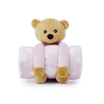 Cobertor E Pelúcia Teddy Bear Rosa - Loani Cobertor E Pelúcia Teddy Bear Rosa - Loani