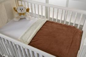 Cobertor e saida de maternidade marrom unisex berço bebe