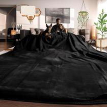 Cobertor EasyFluffy Oversize 300x300cm Extra Soft Preto