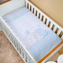 Cobertor Edredom Bebê Menino Elefantinho Azul para Berço Padrão Infantil 1,45M Cobertor Edredom Bebê Menino Elefantinho Azul para Berço Padrão Infantil 1,45M