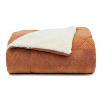 Cobertor Edredon Caramelo Dupla Face Plush Sherpa 220x240cm