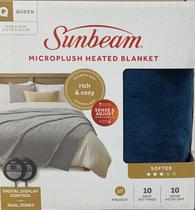 Cobertor elétrico aquecido Sunbeam Microplush Queen Legion Blue