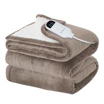 Cobertor Elétrico Bedsure Twin - Flanela Macia Taupe (160x210cm)