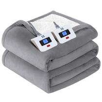Cobertor elétrico Sealy King Size Flannel & Sherpa Light Grey Cobertor elétrico Sealy King Size Flannel & Sherpa Light Grey