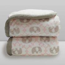 Cobertor em Microfibra com Sherpa Elefante - Laço Bebê