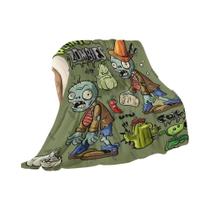 Cobertor Estampado Estilo Contemporâneo P-Plants Vs Z-Zombi, Presente Quente Multiuso Para Todas as