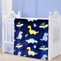 Cobertor Etruria Baby Flannel Dino Baby Marinho Antialérgico
