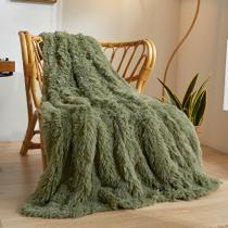 Cobertor ExEge Luxury Faux Fur Moss Green 125x150cm