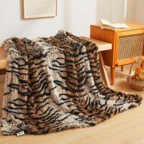 Cobertor Exge Luxury Faux Fur Tiger Print 127x152cm