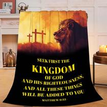 Cobertor Exroozy Lion Bible Verse Christian 100x125cm Cobertor Exroozy Lion Bible Verse Christian 100x125cm