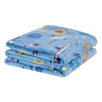 Cobertor Fantasy Solteiro Infantil Mantinha Flannel Estampada - Astronauta