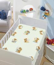 Cobertor Flannel Kyor Infantil Ursinhos Azul/Verde 90X1.10-Jolitex
