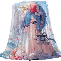 Cobertor Flannel Soft Anime Rem Girl de fibra de poliéster 300g Cobertor Flannel Soft Anime Rem Girl de fibra de poliéster 300g