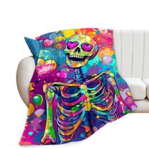 Cobertor Funaluz Skull Fleece Soft Warm Plush 125x100cm