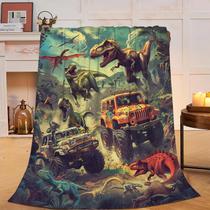 Cobertor Fuzawet Dino Fleece Throw 100x125cm para crianças