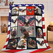 Cobertor Fuzawet Eagle American Flag Soft Cozy Warm Cobertor Fuzawet Eagle American Flag Soft Cozy Warm