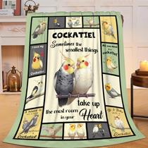 Cobertor Fuzawet Parrot Bird Cute Cockatiel Flannel Cobertor Fuzawet Parrot Bird Cute Cockatiel Flannel