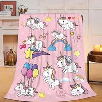 Cobertor Fuzawet Unicorn Pink Fleece 100x125cm para crianças