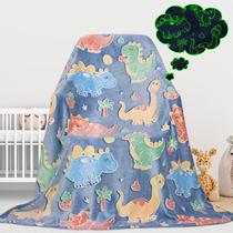 Cobertor Gdindff Dinosaur Glow in The Dark 50x60 para crianças