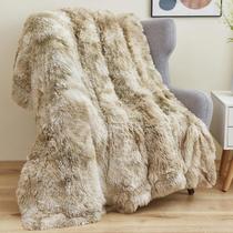 Cobertor GONAAP Fuzzy Faux Fur Tie-dye Beige 130x150cm