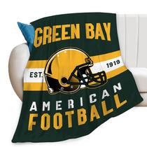Cobertor Green Bay Print para fãs de futebol americano 100x125cm