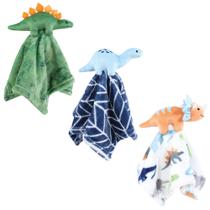Cobertor Hudson Baby Dinosaur Animal Face Security, pacote com 3, 36 cm Cobertor Hudson Baby Dinosaur Animal Face Security, pacote com 3, 36 cm