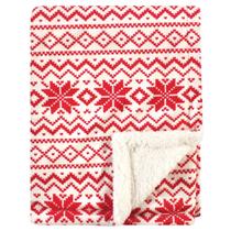 Cobertor Hudson Baby Plush Mink e Sherpa Red Fair Isle Cobertor Hudson Baby Plush Mink e Sherpa Red Fair Isle