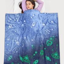 Cobertor iBune Glow in The Dark Blue 130 x 150 cm para crianças