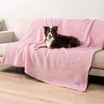 Cobertor impermeável para cães PetAmi Fluffy para cama, cães grandes, rosa