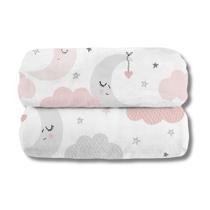 Cobertor infantil 0,80x1,10 luxo lua rosa bebê