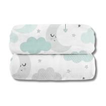 Cobertor infantil 0,80x1,10 luxo lua verde agua