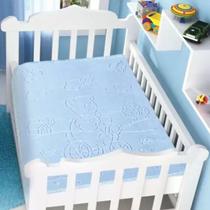 Cobertor Infantil 80x110m Texture Azul Jolitex Bicicleta