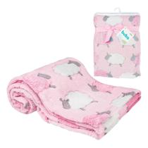 Cobertor Infantil Antialérgico Bebê Mantinha Menina Ovelha Rosa - BUBA