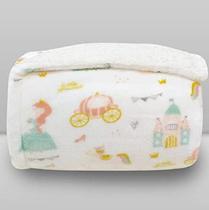 Cobertor Infantil Baby Plush Print com Sherpa 75x100cm Laço Bebê