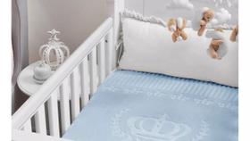 Cobertor Infantil Berço Bebê Colibri Exclusive Relevo Azul Antialérgico