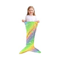 Cobertor Infantil De Cauda De Sereia Em Flanela Macia, Luminoso, Fofo, Para Todas as Estações Cobertor Infantil De Cauda De Sereia Em Flanela Macia, Luminoso, Fofo, Para Todas as Estações