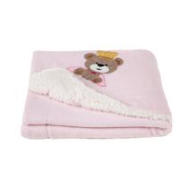 Cobertor Infantil De Soft e Sherpa Bebê Para Noites Frias 90cm x 70cm - Menina e Menino