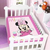 Cobertor Infantil Disney Baby Raschel Minnie Rosa Patinhos 0,90x1,10 - Jolitex - Cód. 174