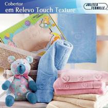 Cobertor Infantil Jolitex Touch Texture C/relevo Pets Azul - Jolitex Ternille