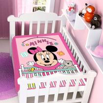 Cobertor Infantil Menina Minnie Bercinho Berço Manta Bebê Feminino Antialérgico Disney Jolitex Rosa - Jolitex Ternille