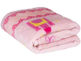 Cobertor Infantil para Berço Jolitex de Microfibra Flannel Kyor Princesa Rosa